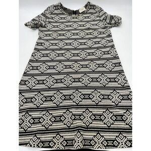 Womens Everly Geometric Black And Beige Tank Dress Shift Dress Size L